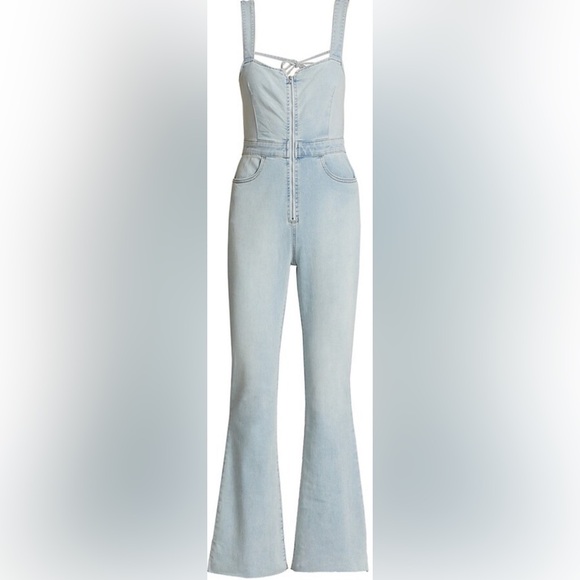 We the free light wash 2nd ave curvy jumpsuit size 0 new with tags - Picture 2 of 13